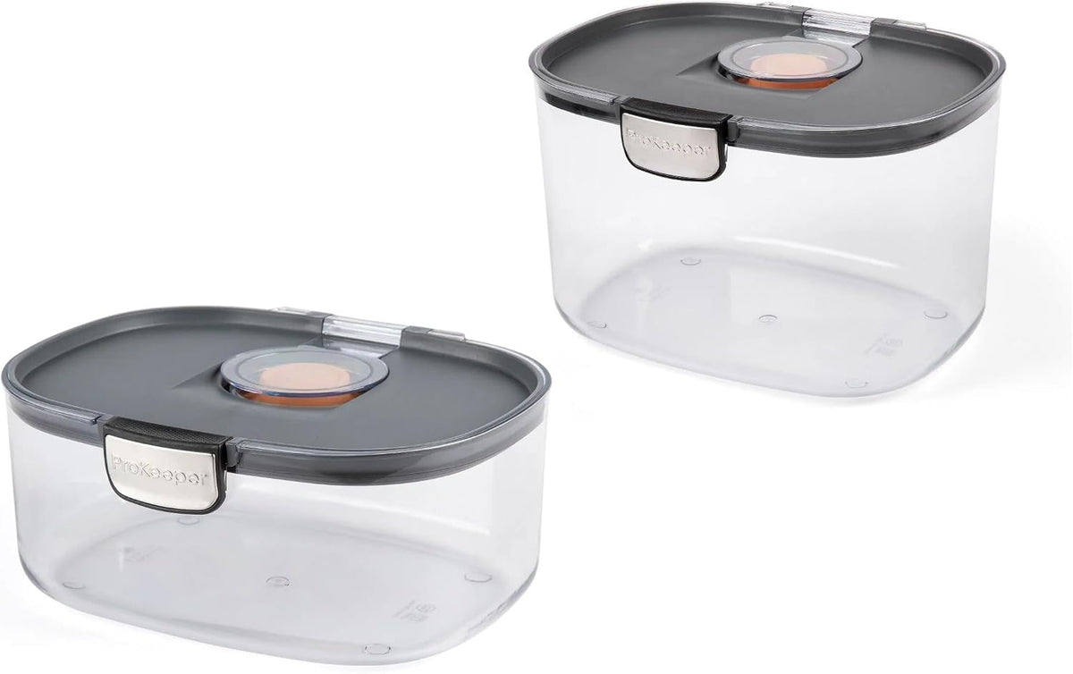 Progressive ProKeeper International Airtight Food Storage Container with Terracotta Disk for Freshness, Stackable & Dishwasher Safe, Ideal for Cookies, Baked Goods, & More 3 Quart