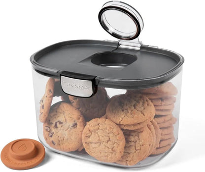 Progressive ProKeeper International Airtight Food Storage Container with Terracotta Disk for Freshness, Stackable & Dishwasher Safe, Ideal for Cookies, Baked Goods, & More 3 Quart