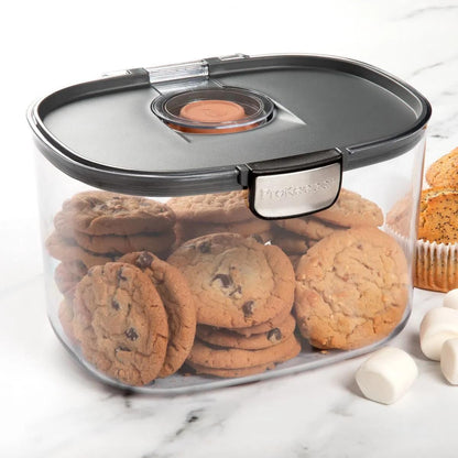 Progressive ProKeeper International Airtight Food Storage Container with Terracotta Disk for Freshness, Stackable & Dishwasher Safe, Ideal for Cookies, Baked Goods, & More 3 Quart