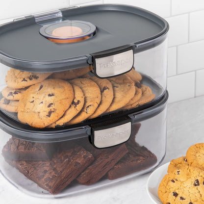 Progressive ProKeeper International Airtight Food Storage Container with Terracotta Disk for Freshness, Stackable & Dishwasher Safe, Ideal for Cookies, Baked Goods, & More 3 Quart