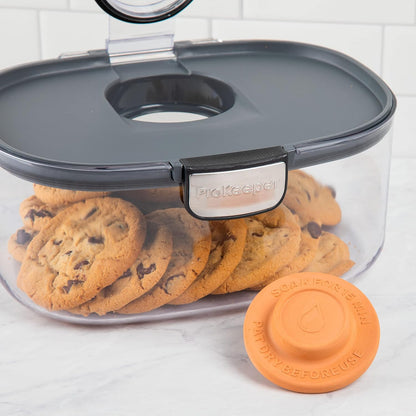 Progressive ProKeeper International Airtight Food Storage Container with Terracotta Disk for Freshness, Stackable & Dishwasher Safe, Ideal for Cookies, Baked Goods, & More 3 Quart