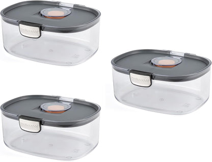 Progressive ProKeeper International Airtight Food Storage Container with Terracotta Disk for Freshness, Stackable & Dishwasher Safe, Ideal for Cookies, Baked Goods, & More 3 Quart