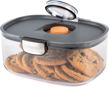 Progressive ProKeeper International Airtight Food Storage Container with Terracotta Disk for Freshness, Stackable & Dishwasher Safe, Ideal for Cookies, Baked Goods, & More 3 Quart