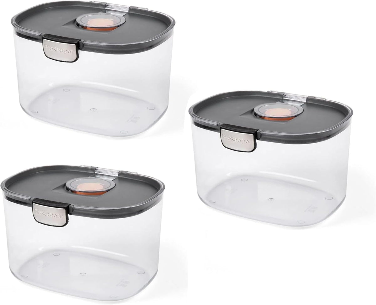 Progressive ProKeeper International Airtight Food Storage Container with Terracotta Disk for Freshness, Stackable & Dishwasher Safe, Ideal for Cookies, Baked Goods, & More 3 Quart