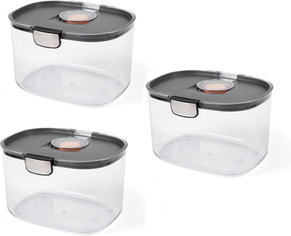 Progressive ProKeeper International Airtight Food Storage Container with Terracotta Disk for Freshness, Stackable & Dishwasher Safe, Ideal for Cookies, Baked Goods, & More 3 Quart