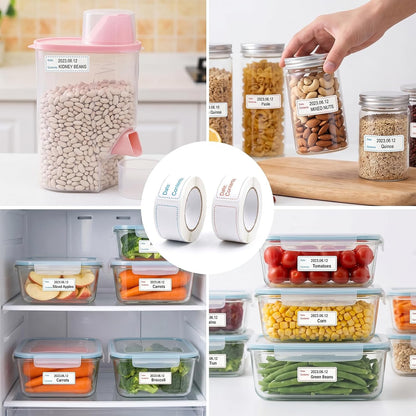 300Pcs Removable Food Labels Stickers, 1 x 3 Inch Freezer Labels for Food Containers, Date Stickers for Refrigerator Kitchen Restaurants Grocery Stores Markets Easy Clean No Residue