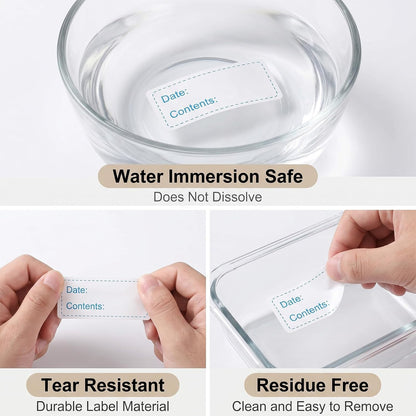 300Pcs Removable Food Labels Stickers, 1 x 3 Inch Freezer Labels for Food Containers, Date Stickers for Refrigerator Kitchen Restaurants Grocery Stores Markets Easy Clean No Residue