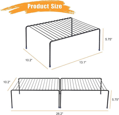 Medium (13.1 x 10.2 Inch) Cabinet Storage Shelf Rack, Shelves，Kitchen Counter and Cabinet Shelf, Storage Rack Organizer for Kitchen, Fridge, Cabinet, Bathroom Cupboard& Pantry (2, White)