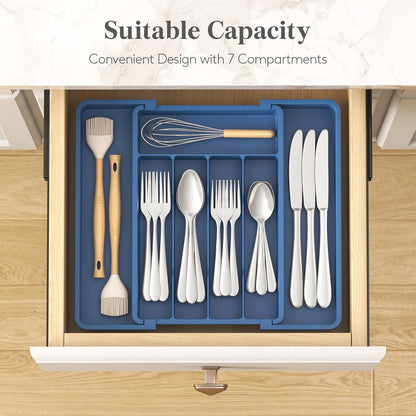 Silverware Organizer for Drawer, Expandable Utensil Tray