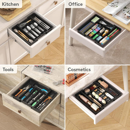 Silverware Organizer for Drawer, Expandable Utensil Tray