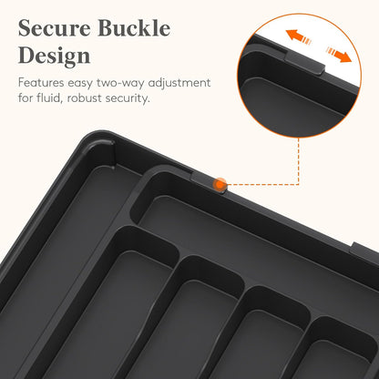 Silverware Organizer for Drawer, Expandable Utensil Tray