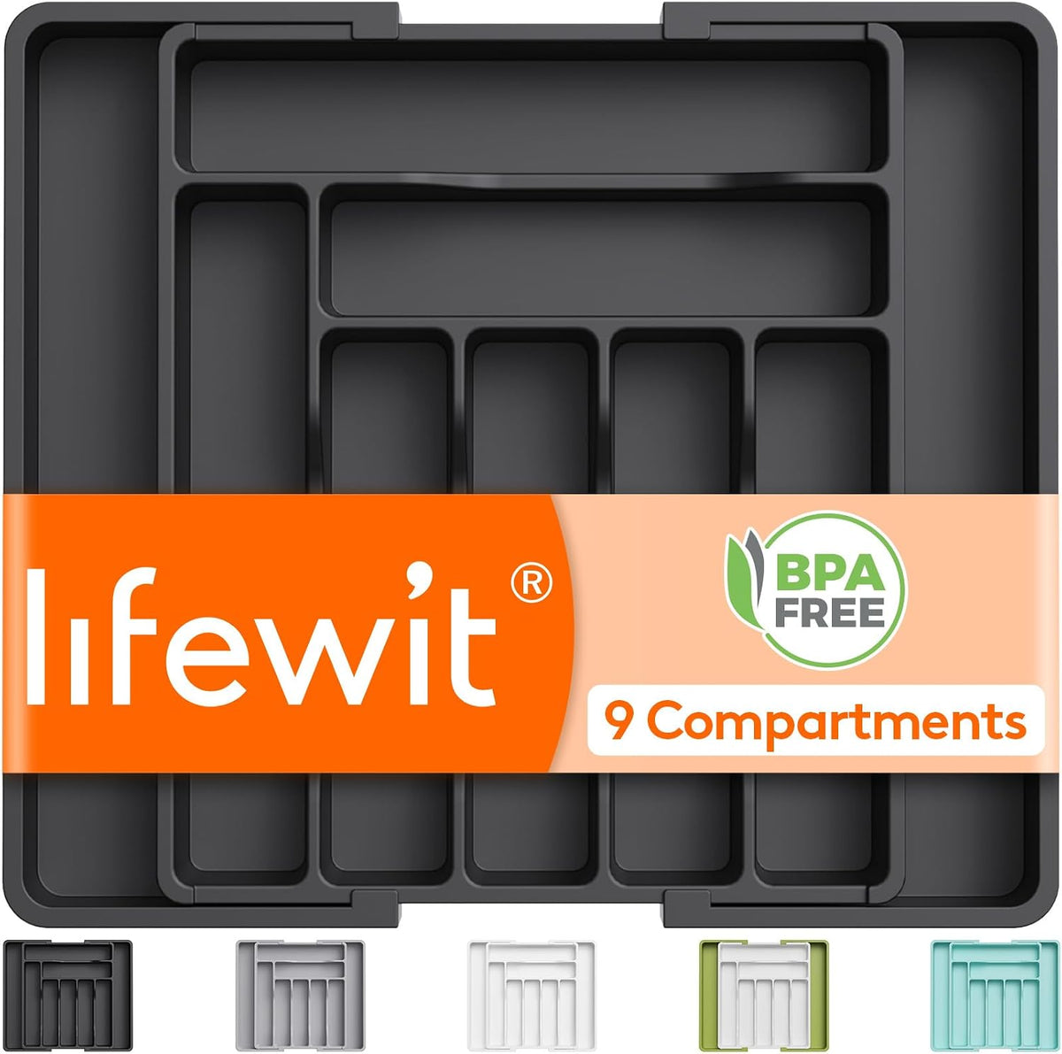 Silverware Organizer for Drawer, Expandable Utensil Tray