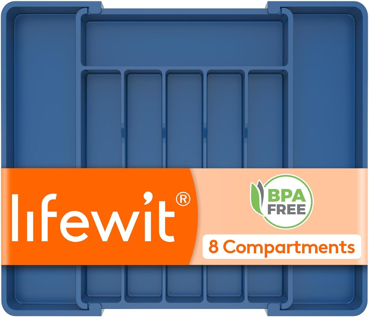 Silverware Organizer for Drawer, Expandable Utensil Tray