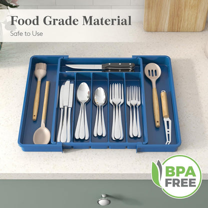 Silverware Organizer for Drawer, Expandable Utensil Tray