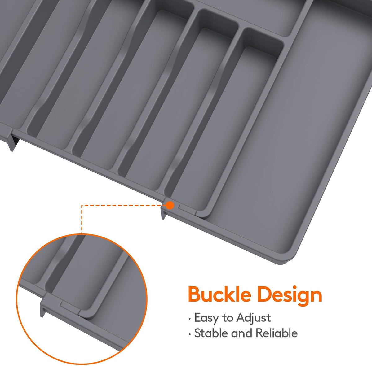 Silverware Organizer for Drawer, Expandable Utensil Tray