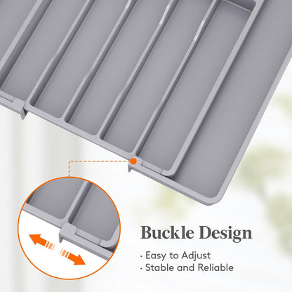 Silverware Organizer for Drawer, Expandable Utensil Tray