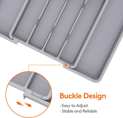 Silverware Organizer for Drawer, Expandable Utensil Tray