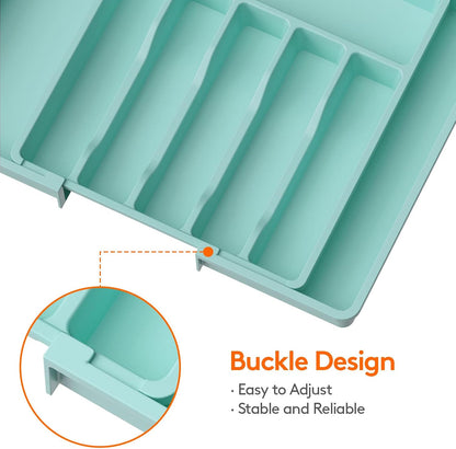 Silverware Organizer for Drawer, Expandable Utensil Tray