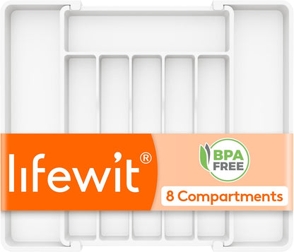 Silverware Organizer for Drawer, Expandable Utensil Tray