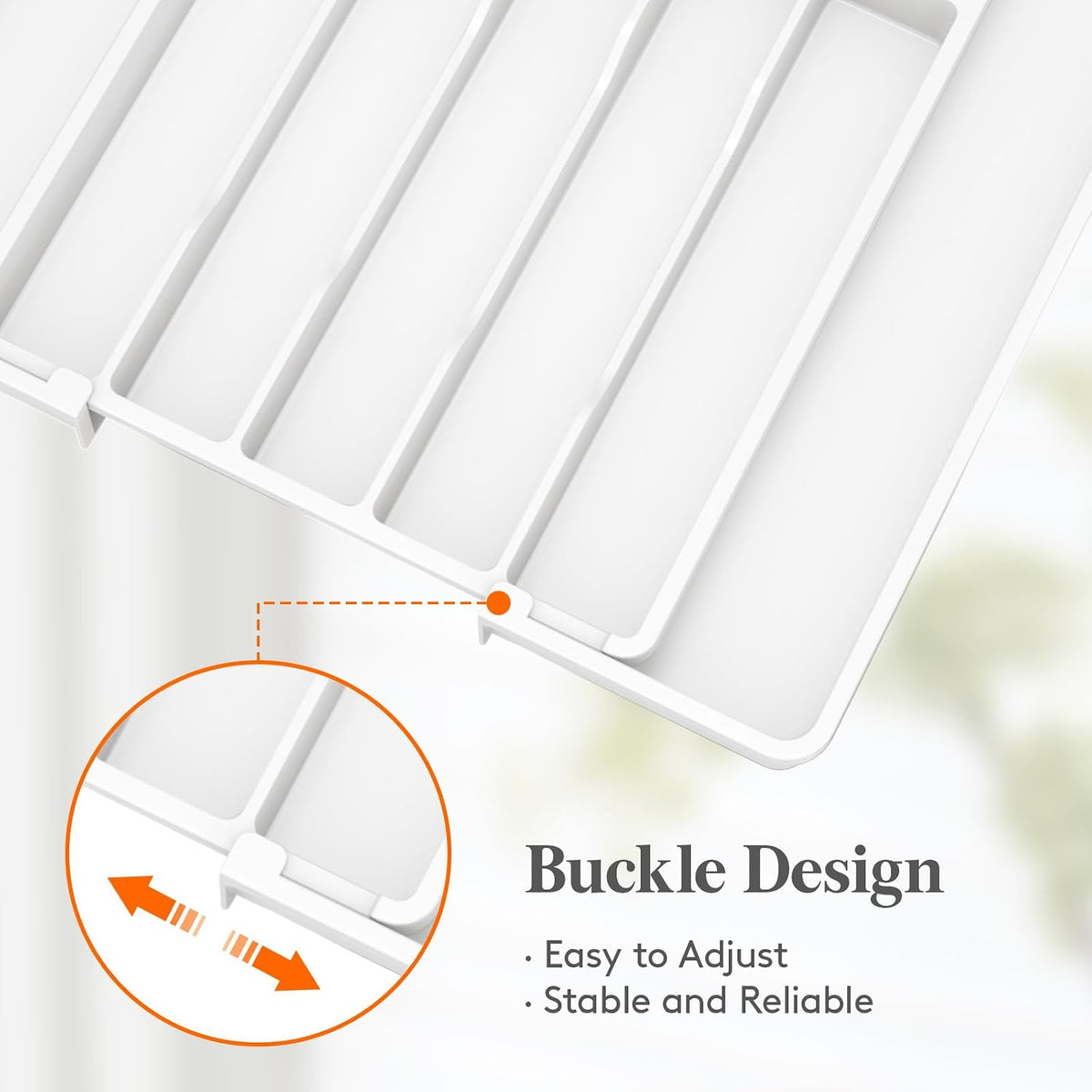 Silverware Organizer for Drawer, Expandable Utensil Tray