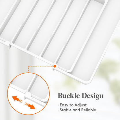 Silverware Organizer for Drawer, Expandable Utensil Tray