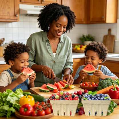 Natural Pulp Fiber Berry Baskets, Small Molded Vented Fruit Containers for Strawberry Blueberry Raspberry, Eco-Friendly Produce Trays for Farmers Market, Kitchen Storage & Grocery