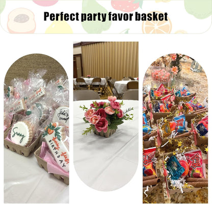 Natural Pulp Fiber Berry Baskets, Small Molded Vented Fruit Containers for Strawberry Blueberry Raspberry, Eco-Friendly Produce Trays for Farmers Market, Kitchen Storage & Grocery