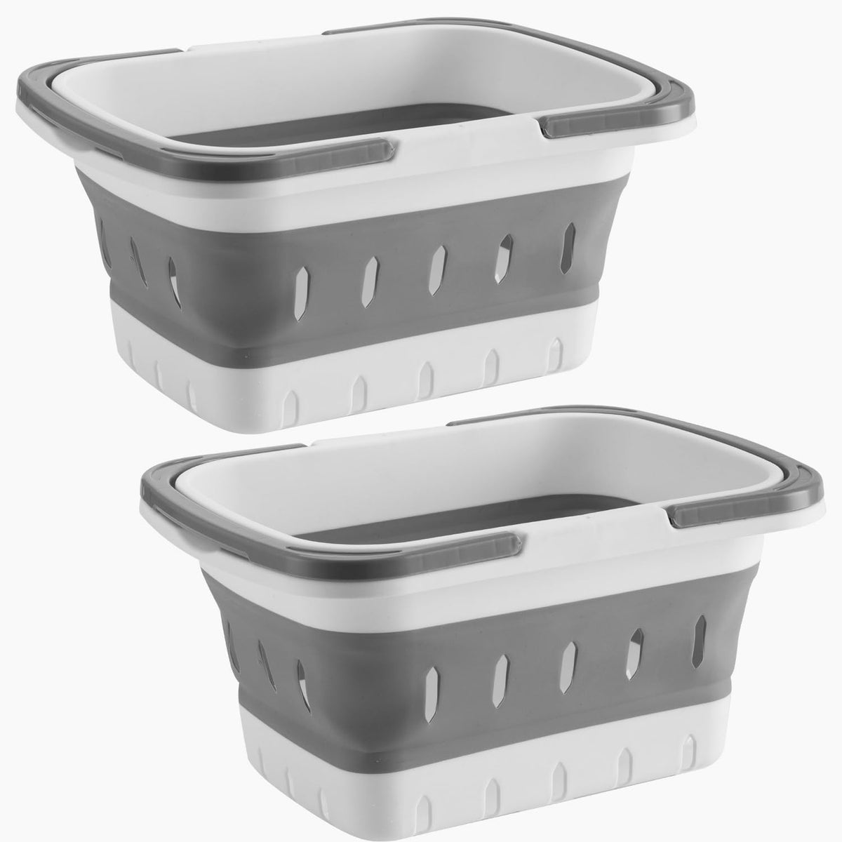 Plastic Caddy for Cleaning Supplies Products, Storage Collapsible Basket with Handles, Box Organizer Bin for Bathroom, Kitchen, College Dorm,Gym (Blue)