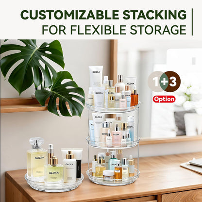 2 Tier Lazy Susan Turntable Organizer for Cabinet, 9.25'' Rotating Spice Rack Organization for Kitchen, Pantry, Bathroom, Vanity, Countertop, Medicine Storage, Seasoning Spice Organizer