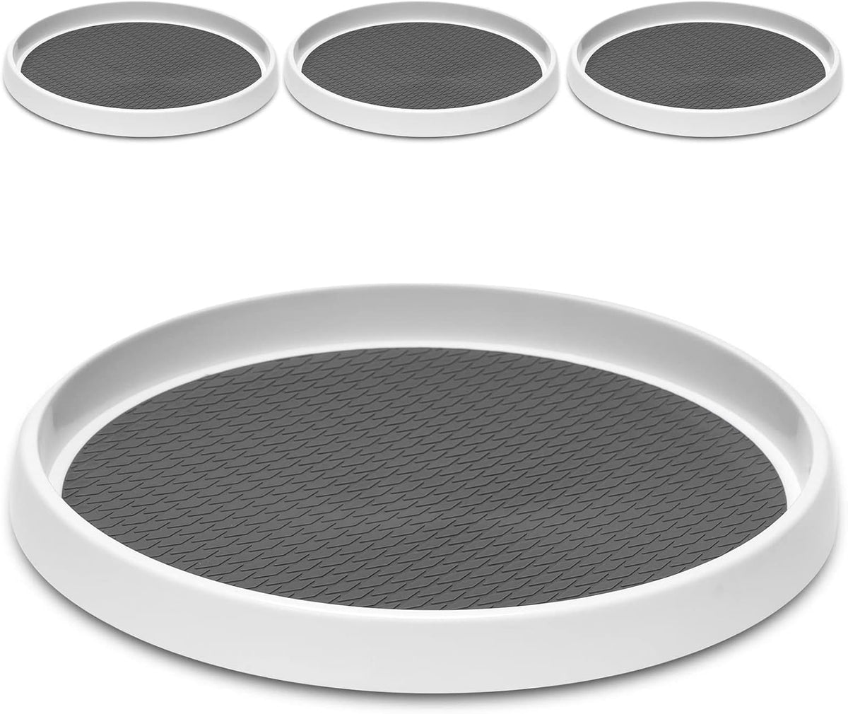 12-Inch Non-Skid Turntable Lazy Susan Organizer - Spinning Rack for Cabinet Table Top, Pantry Organization Storage, Kitchen, Fridge, Vanity, Countertop, Under Sink Organizing, Spice Spinner