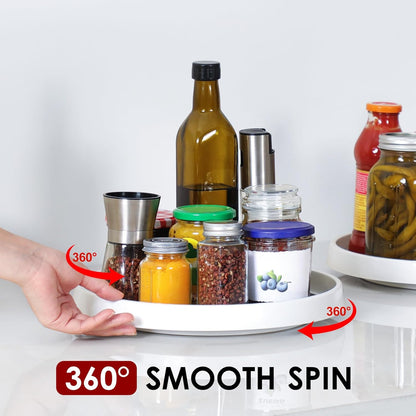 12-Inch Non-Skid Turntable Lazy Susan Organizer - Spinning Rack for Cabinet Table Top, Pantry Organization Storage, Kitchen, Fridge, Vanity, Countertop, Under Sink Organizing, Spice Spinner