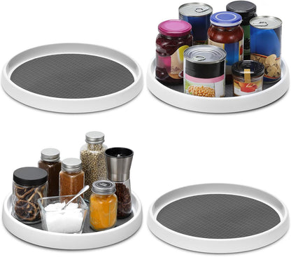 12-Inch Non-Skid Turntable Lazy Susan Organizer - Spinning Rack for Cabinet Table Top, Pantry Organization Storage, Kitchen, Fridge, Vanity, Countertop, Under Sink Organizing, Spice Spinner