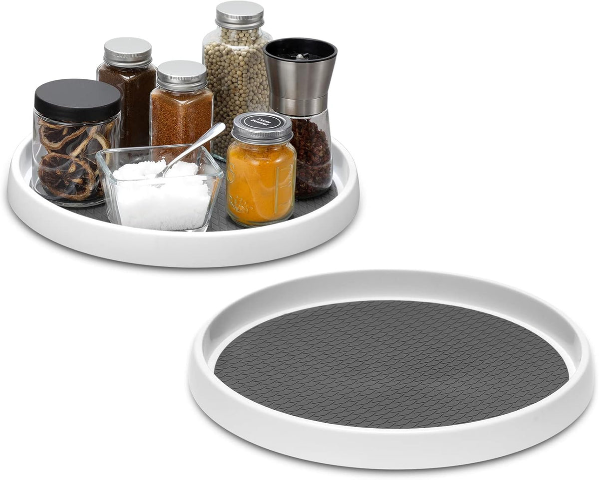 12-Inch Non-Skid Turntable Lazy Susan Organizer - Spinning Rack for Cabinet Table Top, Pantry Organization Storage, Kitchen, Fridge, Vanity, Countertop, Under Sink Organizing, Spice Spinner