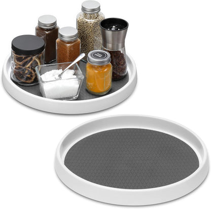 12-Inch Non-Skid Turntable Lazy Susan Organizer - Spinning Rack for Cabinet Table Top, Pantry Organization Storage, Kitchen, Fridge, Vanity, Countertop, Under Sink Organizing, Spice Spinner