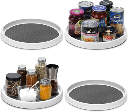 12-Inch Non-Skid Turntable Lazy Susan Organizer - Spinning Rack for Cabinet Table Top, Pantry Organization Storage, Kitchen, Fridge, Vanity, Countertop, Under Sink Organizing, Spice Spinner