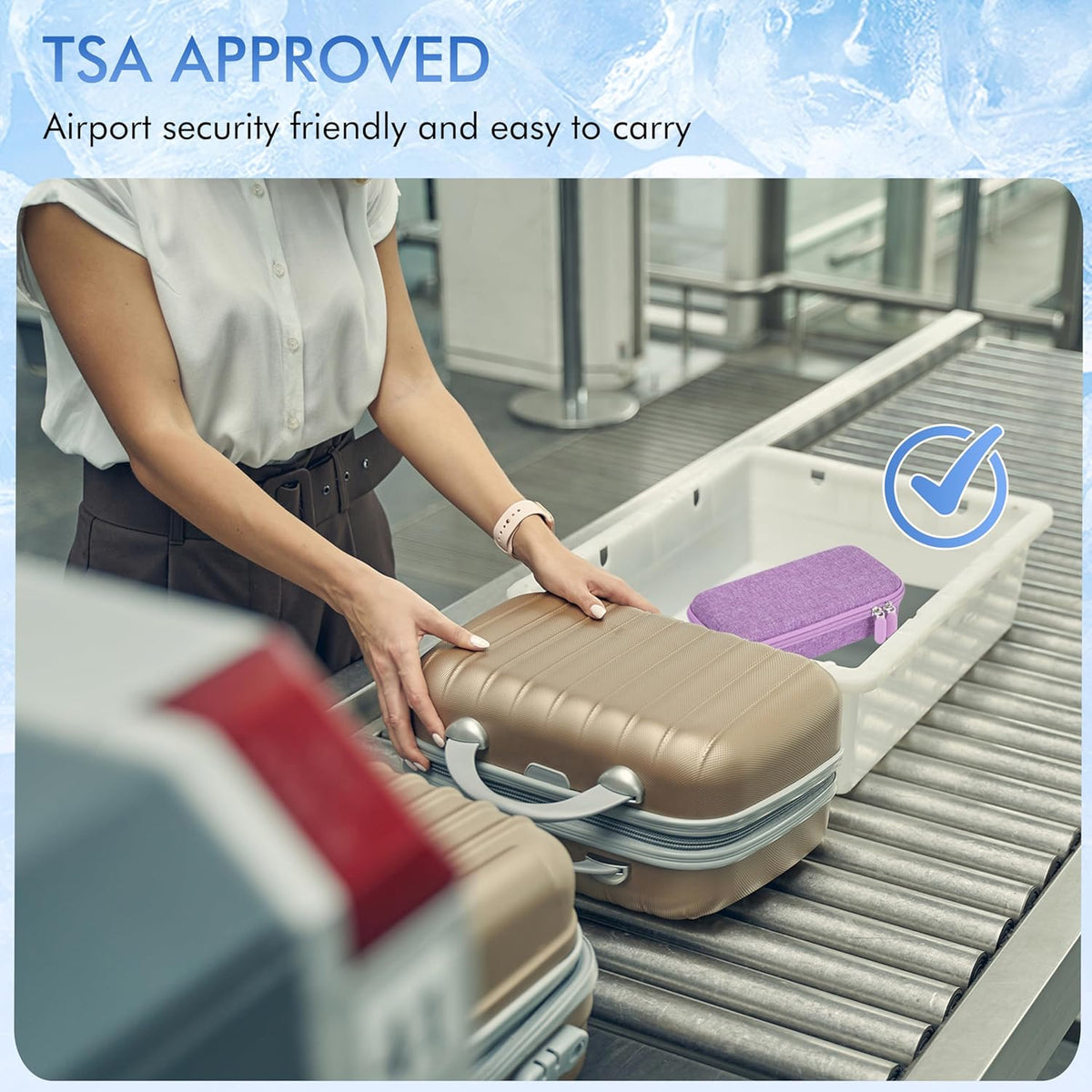 Insulated Cooler Travel Case Fits 2 Zepbound or Mounjaro Injector Pens, Tirzepatide Travel Case with 2 Reusable Ice Packs, TSA Compliant EVA Medicine Organizer for Daily Use, Purple