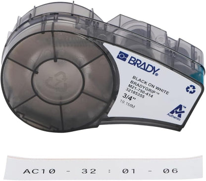 Brady Authentic (M21-500-595-WT) All-Weather Vinyl Label for Indoor/Outdoor ID, Lab and Equipment Labeling, Black on White- For M210, M210-LAB, M211, BMP21-PLUS and BMP21-LAB Printers, .5" W 21' L