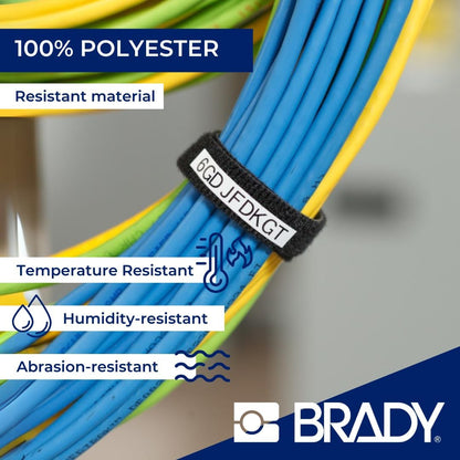 Brady Authentic (M21-500-595-WT) All-Weather Vinyl Label for Indoor/Outdoor ID, Lab and Equipment Labeling, Black on White- For M210, M210-LAB, M211, BMP21-PLUS and BMP21-LAB Printers, .5" W 21' L