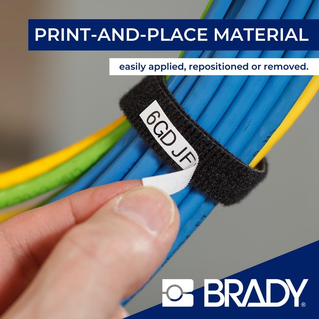 Brady Authentic (M21-500-595-WT) All-Weather Vinyl Label for Indoor/Outdoor ID, Lab and Equipment Labeling, Black on White- For M210, M210-LAB, M211, BMP21-PLUS and BMP21-LAB Printers, .5" W 21' L