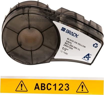 Brady Authentic (M21-500-595-WT) All-Weather Vinyl Label for Indoor/Outdoor ID, Lab and Equipment Labeling, Black on White- For M210, M210-LAB, M211, BMP21-PLUS and BMP21-LAB Printers, .5" W 21' L
