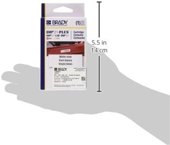 Brady Authentic (M21-500-595-WT) All-Weather Vinyl Label for Indoor/Outdoor ID, Lab and Equipment Labeling, Black on White- For M210, M210-LAB, M211, BMP21-PLUS and BMP21-LAB Printers, .5" W 21' L