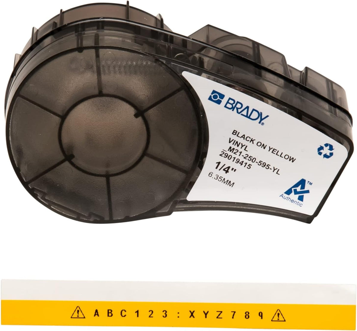 Brady Authentic (M21-500-595-WT) All-Weather Vinyl Label for Indoor/Outdoor ID, Lab and Equipment Labeling, Black on White- For M210, M210-LAB, M211, BMP21-PLUS and BMP21-LAB Printers, .5" W 21' L