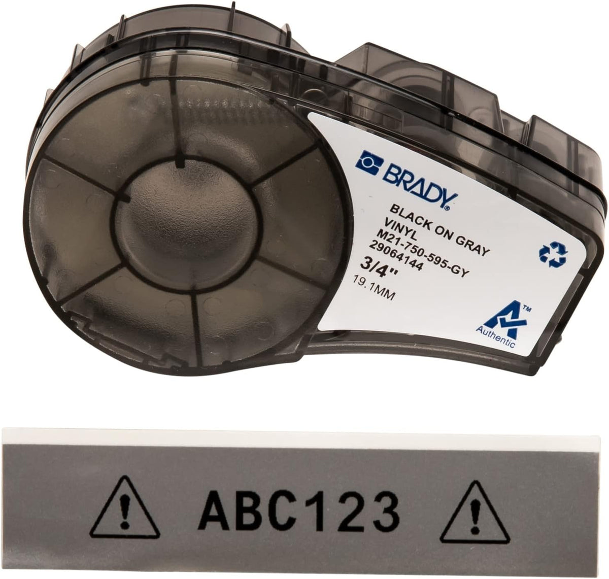 Brady Authentic (M21-500-595-WT) All-Weather Vinyl Label for Indoor/Outdoor ID, Lab and Equipment Labeling, Black on White- For M210, M210-LAB, M211, BMP21-PLUS and BMP21-LAB Printers, .5" W 21' L