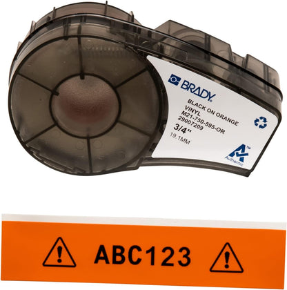 Brady Authentic (M21-500-595-WT) All-Weather Vinyl Label for Indoor/Outdoor ID, Lab and Equipment Labeling, Black on White- For M210, M210-LAB, M211, BMP21-PLUS and BMP21-LAB Printers, .5" W 21' L