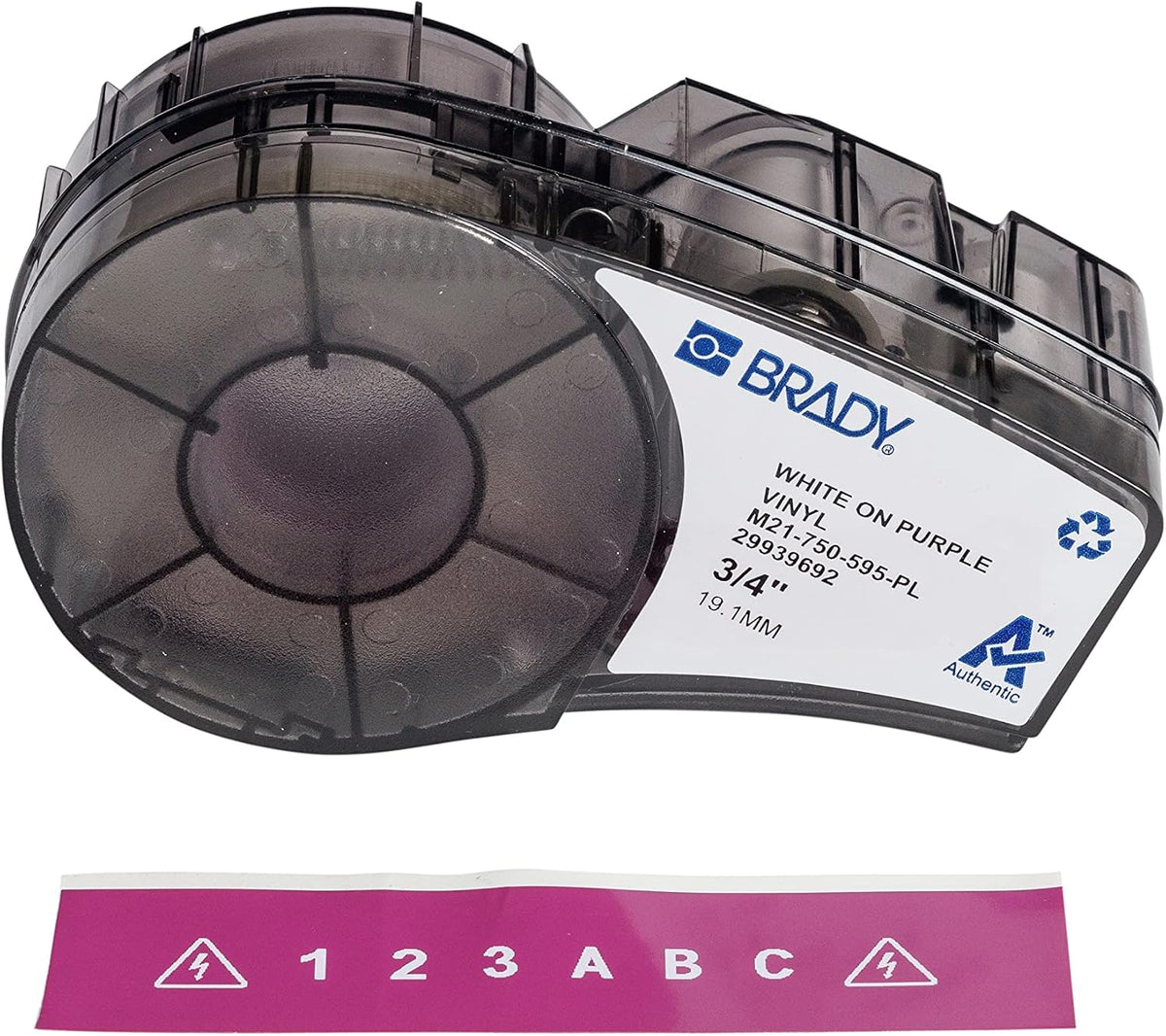 Brady Authentic (M21-500-595-WT) All-Weather Vinyl Label for Indoor/Outdoor ID, Lab and Equipment Labeling, Black on White- For M210, M210-LAB, M211, BMP21-PLUS and BMP21-LAB Printers, .5" W 21' L