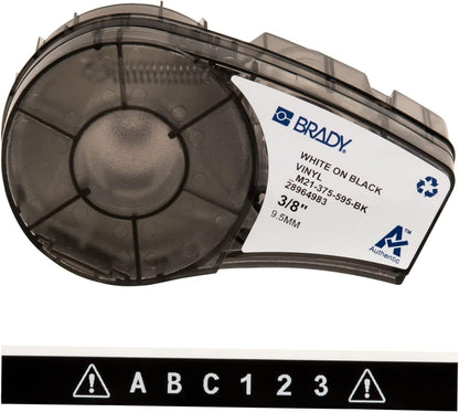 Brady Authentic (M21-500-595-WT) All-Weather Vinyl Label for Indoor/Outdoor ID, Lab and Equipment Labeling, Black on White- For M210, M210-LAB, M211, BMP21-PLUS and BMP21-LAB Printers, .5" W 21' L