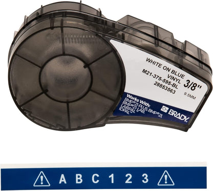 Brady Authentic (M21-500-595-WT) All-Weather Vinyl Label for Indoor/Outdoor ID, Lab and Equipment Labeling, Black on White- For M210, M210-LAB, M211, BMP21-PLUS and BMP21-LAB Printers, .5" W 21' L