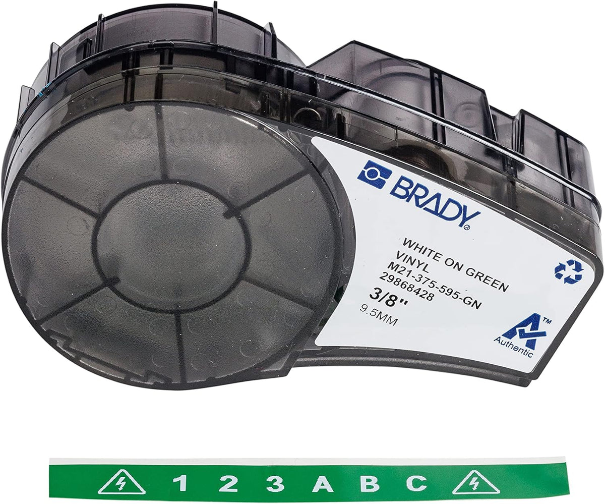 Brady Authentic (M21-500-595-WT) All-Weather Vinyl Label for Indoor/Outdoor ID, Lab and Equipment Labeling, Black on White- For M210, M210-LAB, M211, BMP21-PLUS and BMP21-LAB Printers, .5" W 21' L
