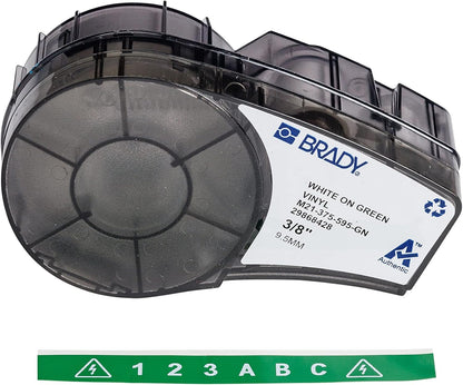 Brady Authentic (M21-500-595-WT) All-Weather Vinyl Label for Indoor/Outdoor ID, Lab and Equipment Labeling, Black on White- For M210, M210-LAB, M211, BMP21-PLUS and BMP21-LAB Printers, .5" W 21' L