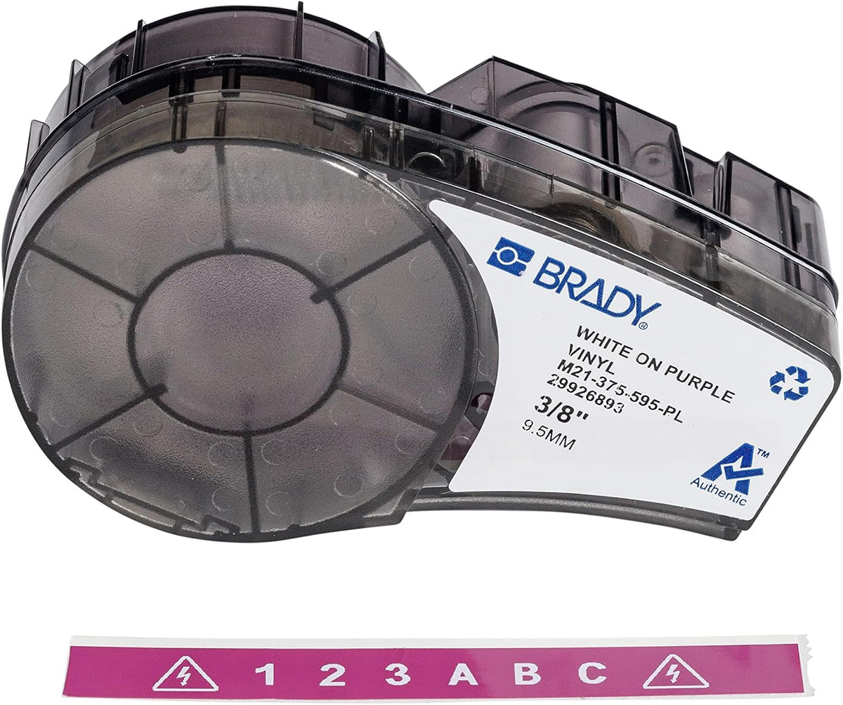 Brady Authentic (M21-500-595-WT) All-Weather Vinyl Label for Indoor/Outdoor ID, Lab and Equipment Labeling, Black on White- For M210, M210-LAB, M211, BMP21-PLUS and BMP21-LAB Printers, .5" W 21' L